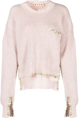 Marni Embroidered-logo virgin-wool jumper