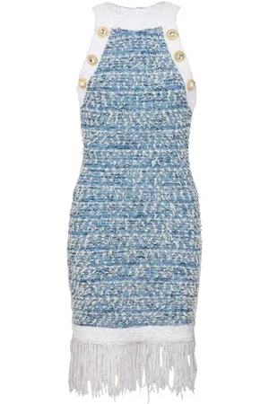 Balmain Fringed tweed minidress