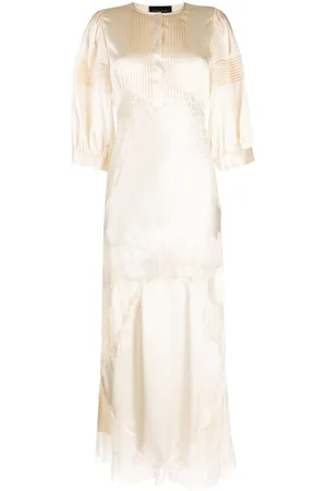 Cynthia Rowley Charmeuse lace silk dress