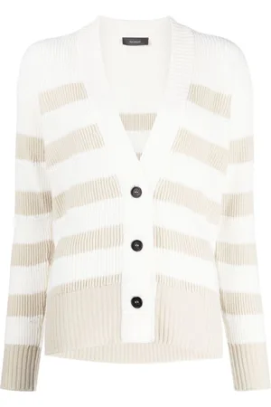 LORENA ANTONIAZZI Striped virgin wool cardigan