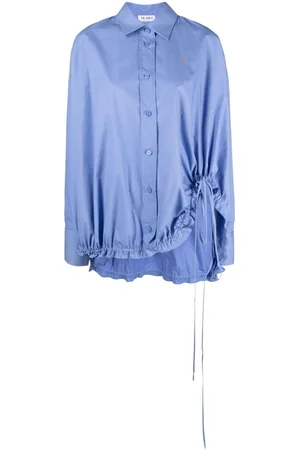 The Attico Drawstring-hem cotton shirt
