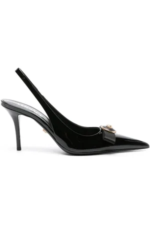 VERSACE 85mm Gianni Ribbon slingback pumps
