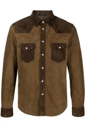 Tom Ford Panelled suede shirt