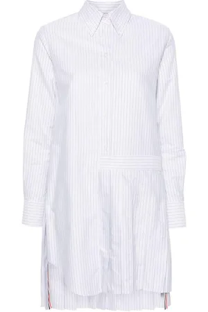Thom Browne Pleated striped shirt dress