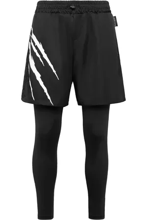 Philipp Plein Running logo-print layered trousers