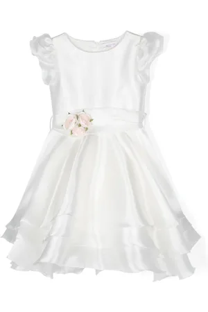 MONNALISA Floral-appliqué short-sleeved dress