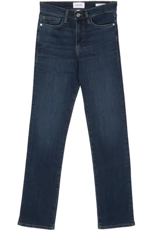 Frame Whiskering-effect straight-leg jeans