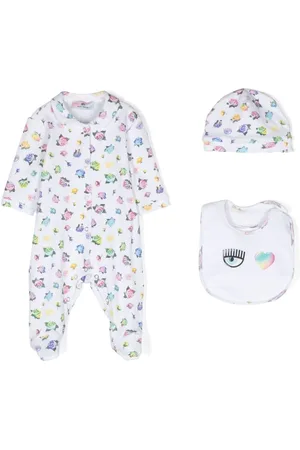 Chiara Ferragni Eyelike-motif cotton pajamas (set of three)
