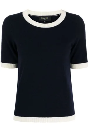 Paule Ka Contrast-border knitted top