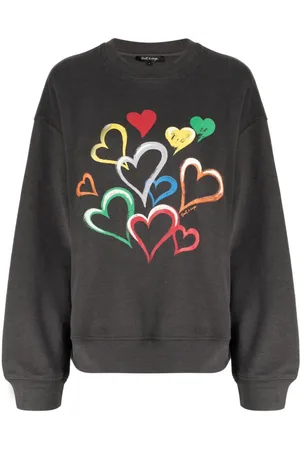 tout a coup Heart-print cotton-blend sweatshirt