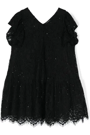 MONNALISA Sequin-embellished lace dress