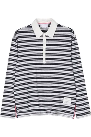 Thom Browne Striped long-sleeve polo shirt