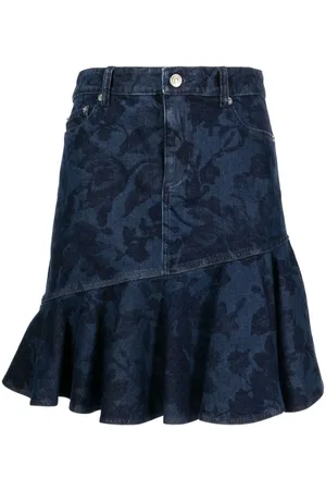 Erdem Asymmetric denim miniskirt