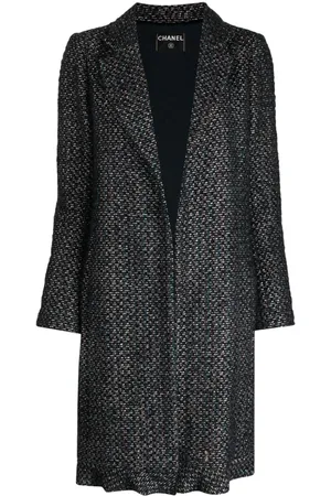 CHANEL 2002 single-breasted tweed coat
