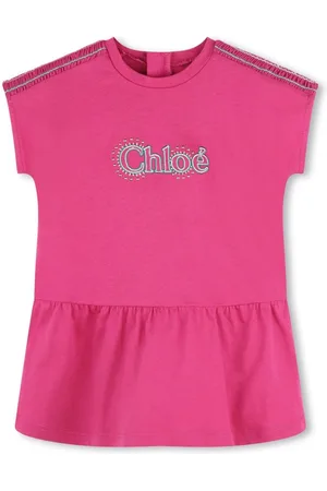 Chloé Logo-embroidered organic cotton dress