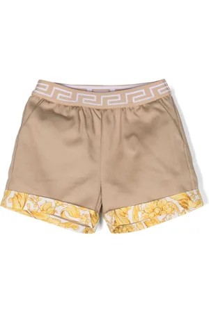 VERSACE Barocco-trim cotton shorts