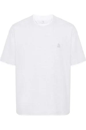 Brunello Cucinelli Embroidered-logo cotton T-shirt