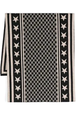 Balmain Monogram-pattern merino wool scarf