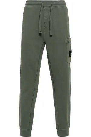 Stone Island Compass-patch cotton track pants