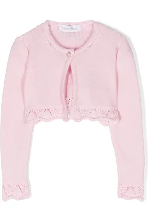 MONNALISA Lace-trim cropped cardigan