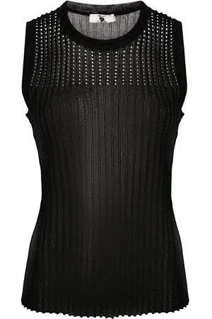 Twin-Set Semi-sheer sleeveless knitted top
