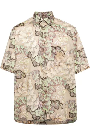 Etro Pegaso-embroidered floral-motif shirt