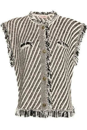 Twin-Set Fringed jacquard vest