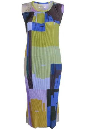 HENRIK VIBSKOV Pull geometric-print plissé dress