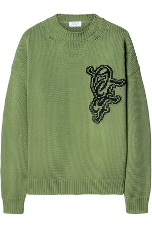 OFF-WHITE Logo-intarsia crewneck jumper