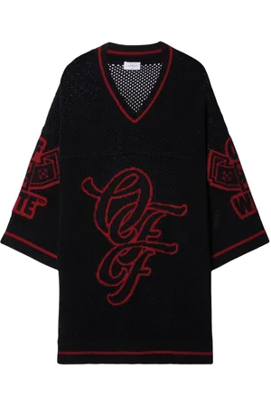 OFF-WHITE Varsity knitted-mesh T-shirt