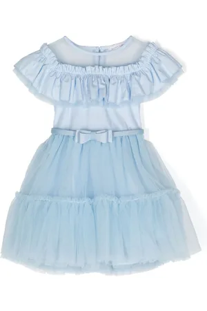 MONNALISA Bow-detail tulle dress
