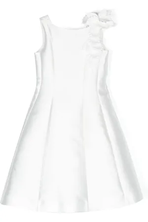MONNALISA Floral-appliqué flared dress