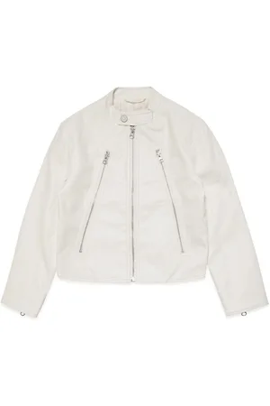 Maison Margiela Zip-up leather biker jacket
