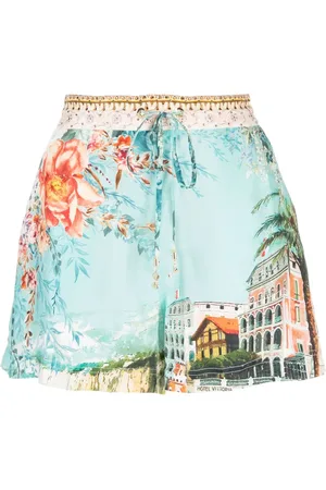 Camilla From Sorrento-print silk shorts