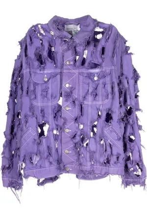 Natasha Zinko Ripped buttoned denim jacket