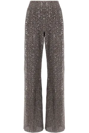 STINE GOYA Markus sequinned wide-leg trousers