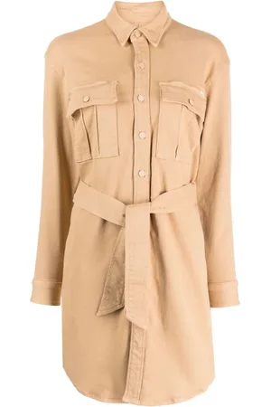 Mother The Cadet belted cotton-blend minidress