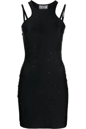 VERSACE Crystal-embellished mini dress
