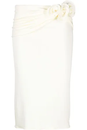 MAGDA BUTRYM Floral-appliqué pencil skirt