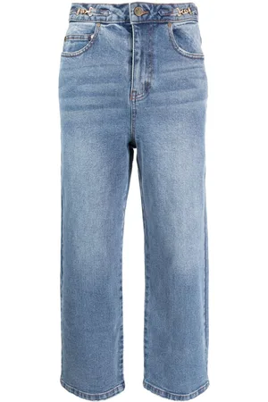 tout a coup Horsebit-embellished mid-rise straight-leg jeans