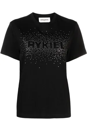 Sonia by Sonia Rykiel Beaded-logo cotton T-shirt