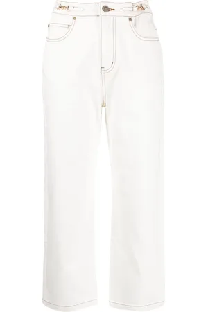 tout a coup Horsebit-embellished mid-rise straight-leg jeans