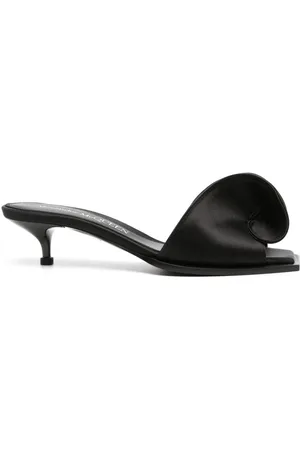 Alexander McQueen Folded-detail satin mules