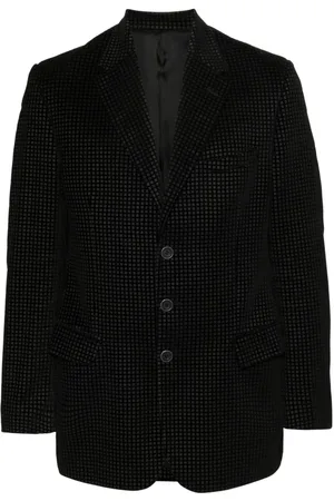 VERSACE 2000s checkered notched lapels blazer