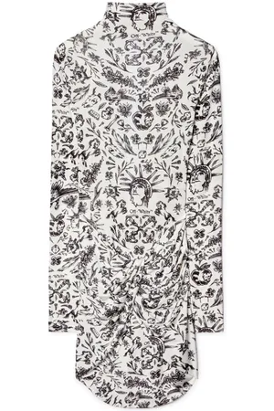 OFF-WHITE Tattoo-print twist-detail minidress