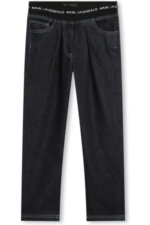 Karl Lagerfeld Logo-waistband straight-leg trousers
