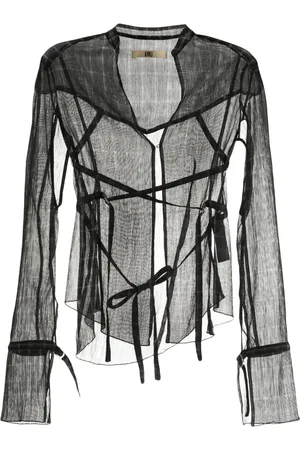 KNWLS Modular cut-out sheer shirt