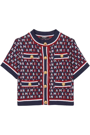 Balmain Logo-jacquard short-sleeve cardigan