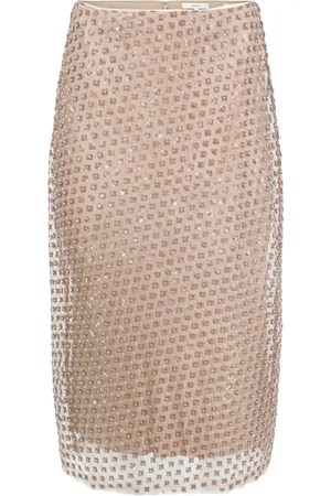 Vince Sequin-embellished double-layer straight skirt