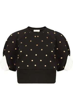 Nina Ricci Logo-embroidery cotton crop top